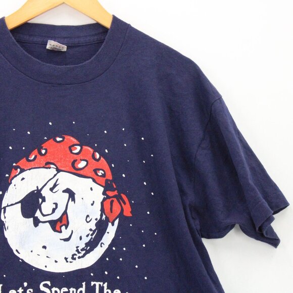 Vintage Fruit Of Loom Shirt Mens The Loom Single Stitch TREASURE ISLAND USA XL - Picture 2 of 9